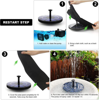 Artexis™ Prisma Springs Solar Powered Floating Water Fountain and Bird Bath