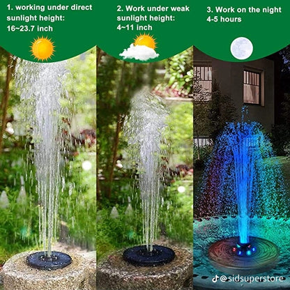 Artexis™ Prisma Springs Solar Powered Floating Water Fountain and Bird Bath